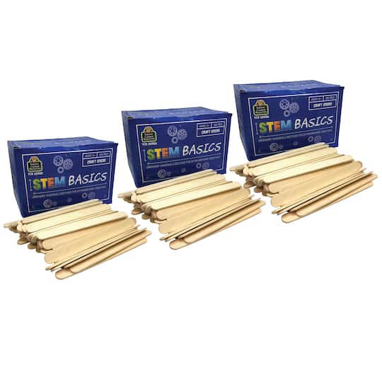 Teacher Created Resources STEM Basics Craft Sticks, 3 packs of 500